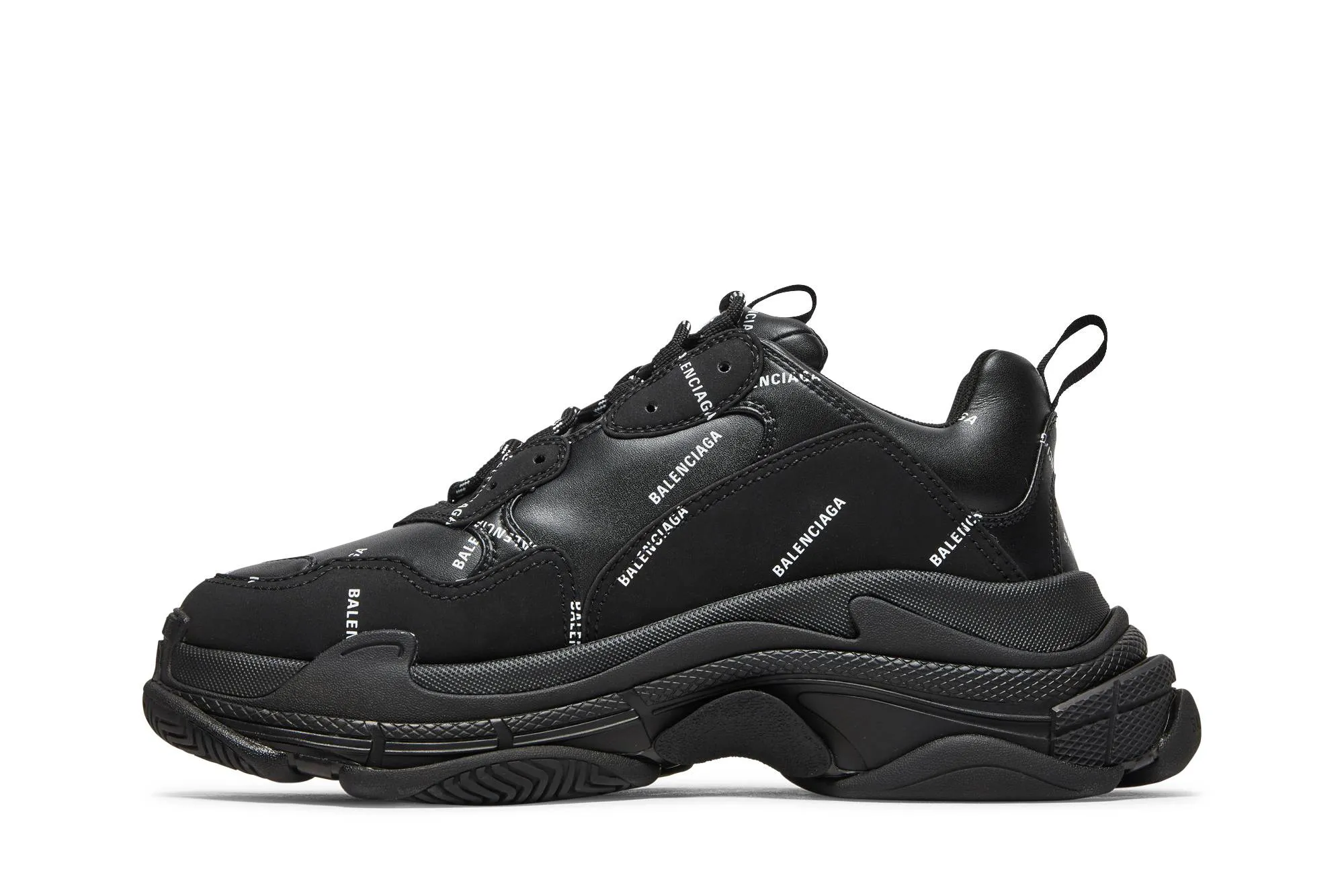 Balenciaga Triple S logo all black
