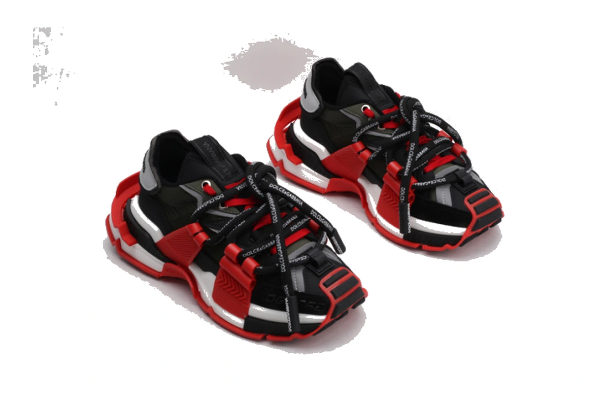 Mixed-material space sneakers